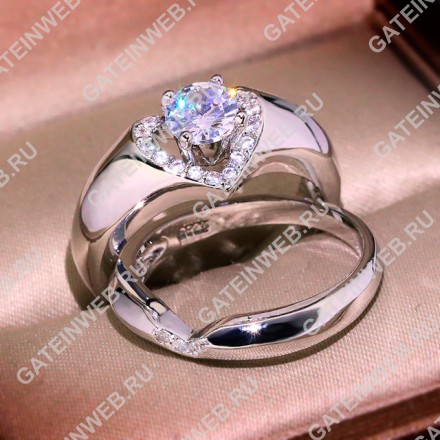 Винтажное обручальное кольцо с серым камнем 10 US (19.8 RU) similanka grey