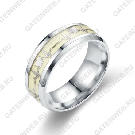 Светящееся кольцо серебристое 8 US (18.1 RU) Amazingnew silver