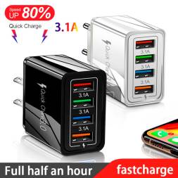 Адаптер зарядки USB 4 порта QC 3.0